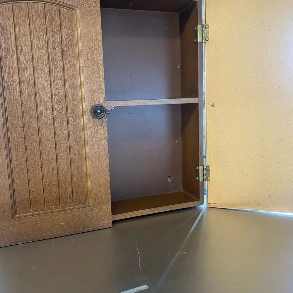 Cute Midcentury Plastic and wood Small Cabinet